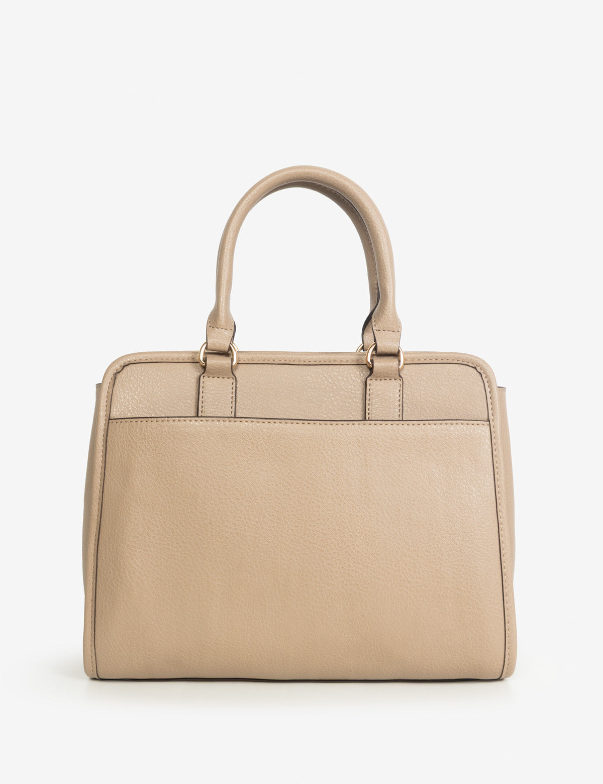 SOLID ENAMEL SATCHEL BAG WITH CROSSBODY STRAP