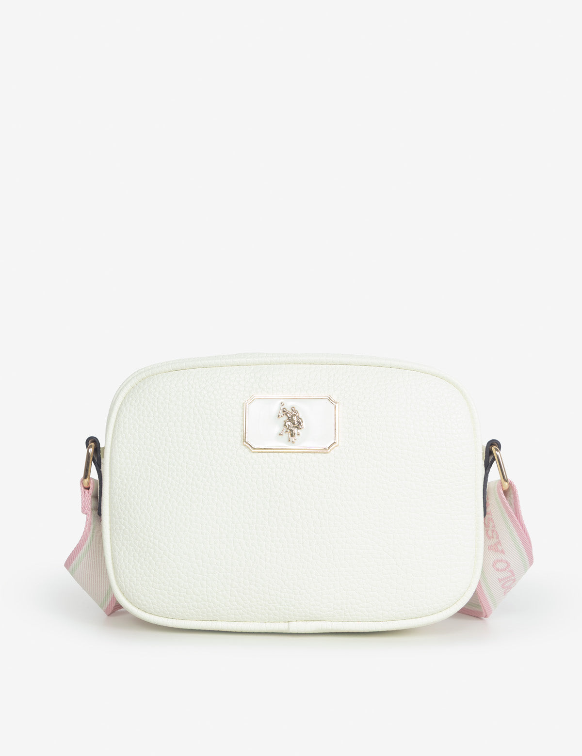 ENAMEL PLATE CLASSIC ZIP CROSSBODY BAG
