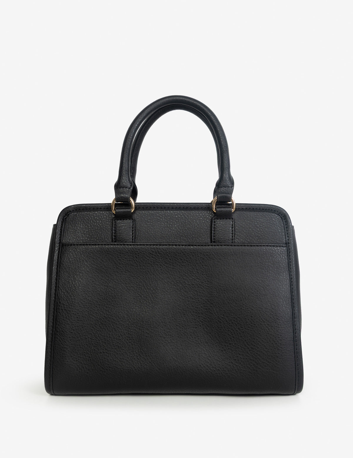 SOLID ENAMEL SATCHEL BAG WITH CROSSBODY STRAP